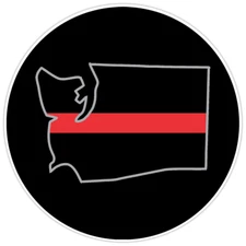 First Responder Thin Red Line Washington Firefighter Bumper Sticker Military 5"