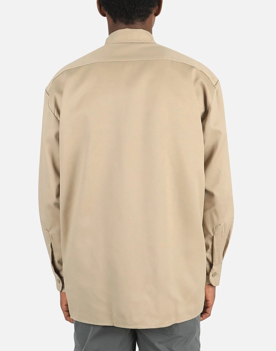 NEW Dickies 574 Khaki Long Sleeve Twill Uniform Work Shirt Men's