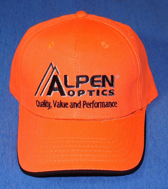 Alpen Optics Hunting Shooting Hat Baseball Cap Embroidered Hunter Orange New