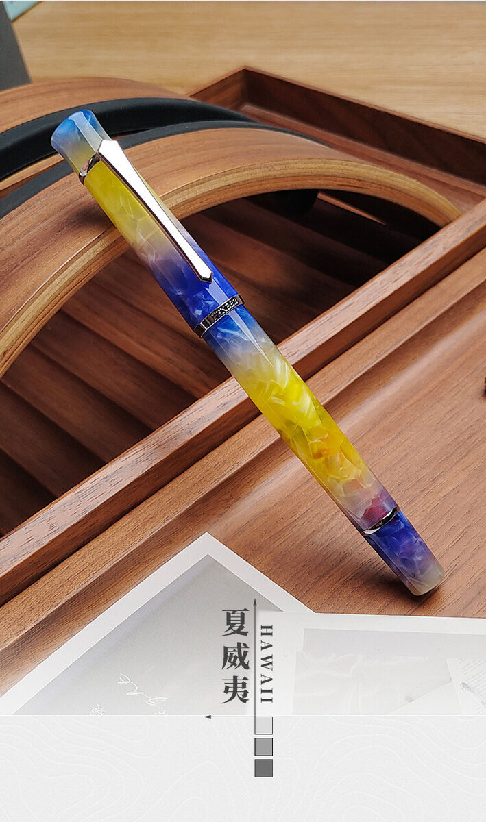 PENBBS 495 Resin Piston Fountain Pen Chrome Plating Blade F