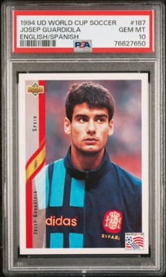 1994 Josep Pep Guardiola World Cup Rookie Card #187 PSA 10 Gem