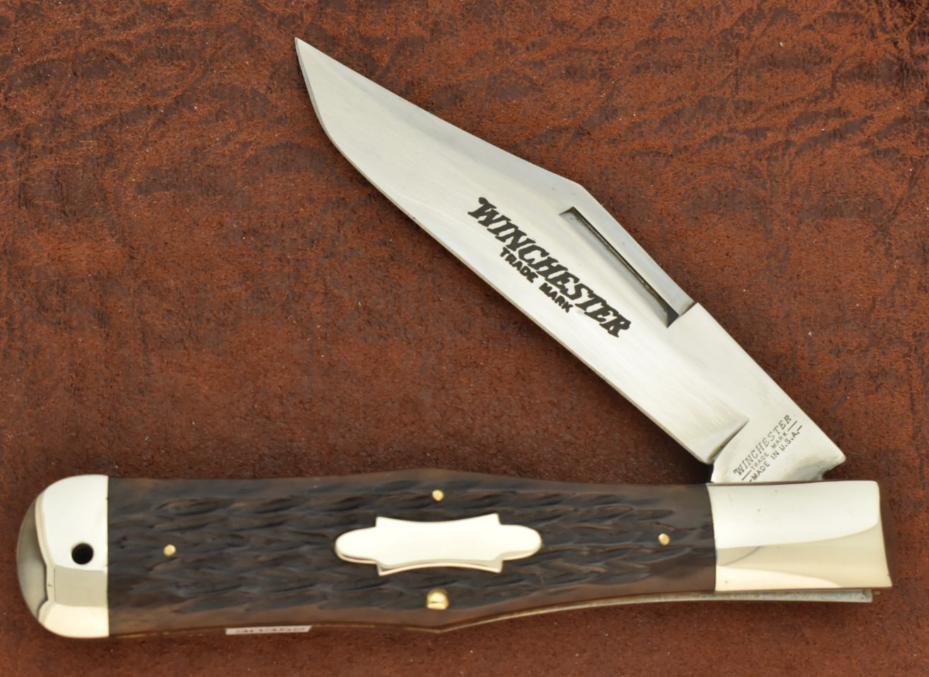 WINCHESTER TRADEMARK MADE IN USA BONE JUMBO COKE BOTTLE KNIFE 1990 1920 (30352)