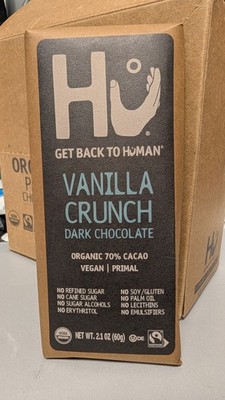 FOR CHARITY: 12x Hu Kitchen Organic Dark Chocolate Vanilla Crunch Bar 2.1oz (p27