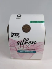 1 Pair L’eggs Silken Mist Silky Sheer Leg Tights Shaper Panty, Size Q NUDE