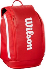 Image of WILSON 2025 Super Tour Red Tennis Backpack Bag - Red/White - up to 2 Rackets