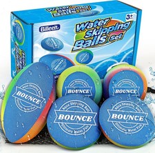 5Pcs Rainbow Water Skipping Balls Set for Pool, Beach Lake Play round Float