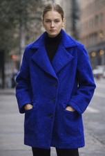 AALTO  Sherpa Pea Coat Royal Blue Size Small/ 34