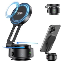 360°Rotating Electric Vacuum Magnetic Suction Phone Holder, XO Foldable Car P...
