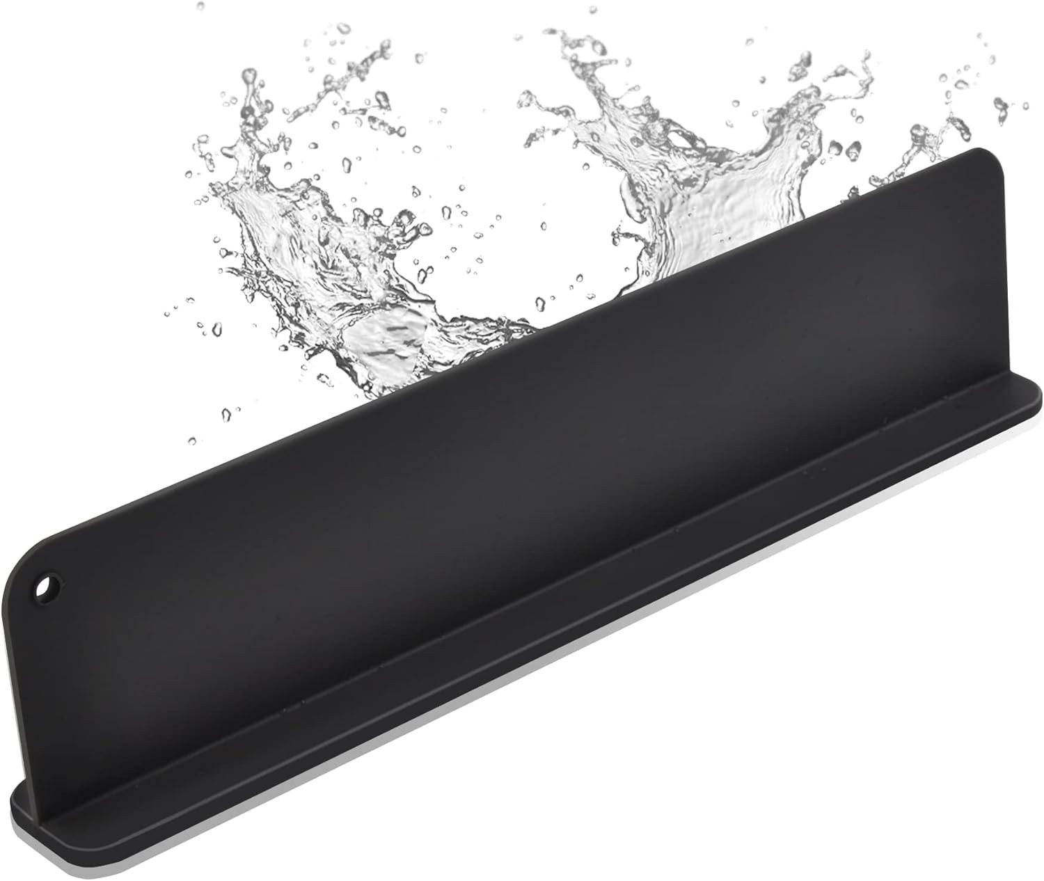 Silicone Sink Splash Guard, Guard with Suction Cup, Kitchen Black 