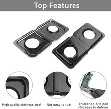 2 Pcs WB34K10009/10010 Drip Pans for GE Gas Stove Range Black Stainless Steel