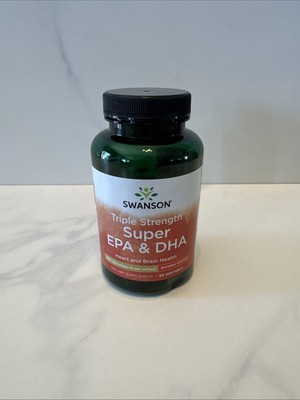 Swanson Triple Strength Super EPA & DHA 60 Softgels Exp 01/27 Heart Brain Health