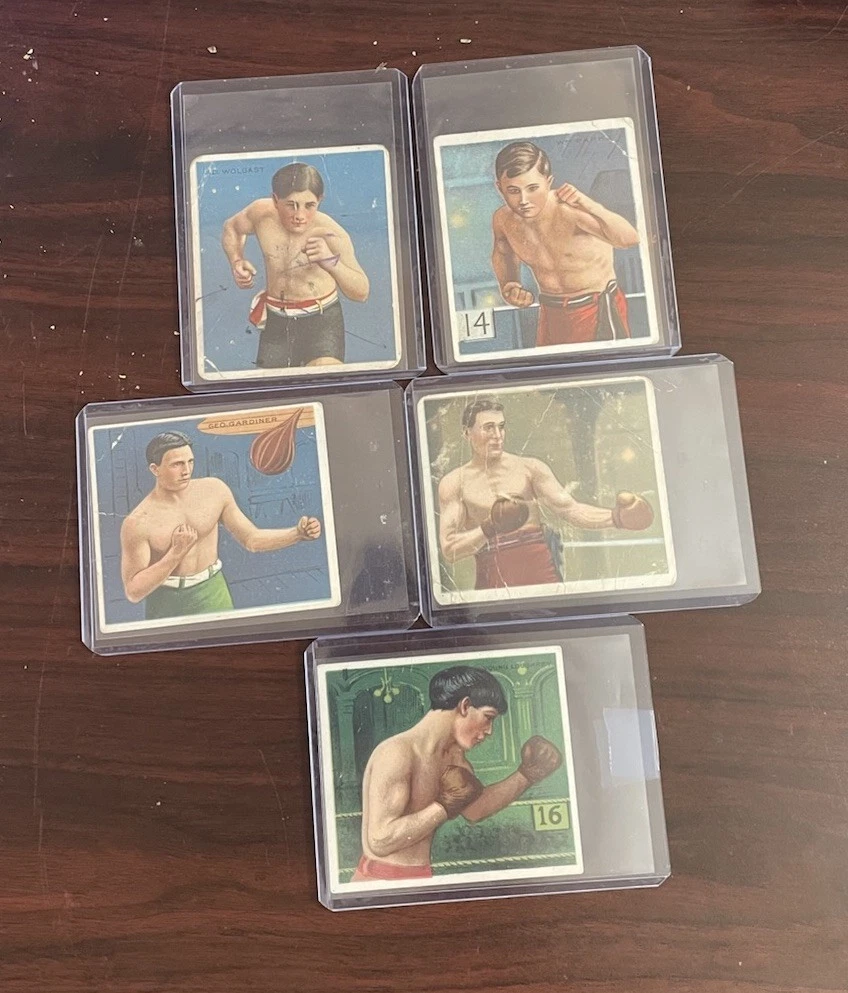 mecca cigarettes boxing cards Glen Johnson signed certified card A-GJ2 Cards include fighters vital statistics Group of 1910 T220 Mecca