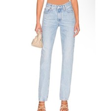 NWT AGOLDE Lyle Low Rise Slim Jeans in Switch Light Wash Size 24 Organic Cotton