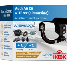 AHK für Audi A6 C6 4Tür 04-11 vert. abnehmbar HOOK +13pol E-Satz spezifisch