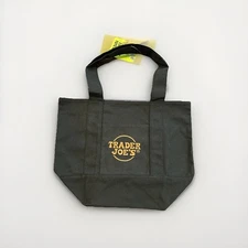 Limited Trader Joe's Mini Halloween Canvas Tote Bag Black Orange