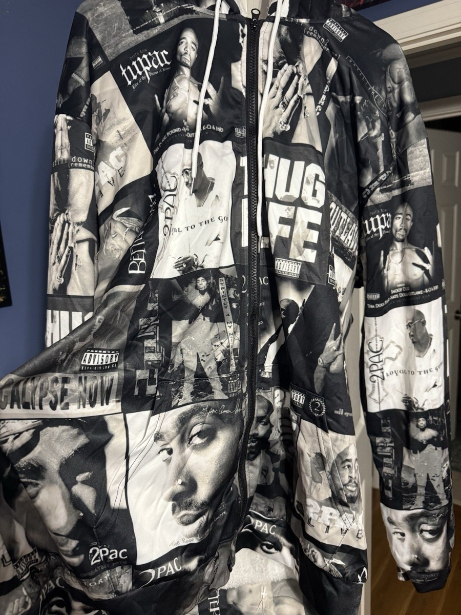 Custom Fully Lined Full Zip 3D Graphic Tupac 2Pac Shakur Album