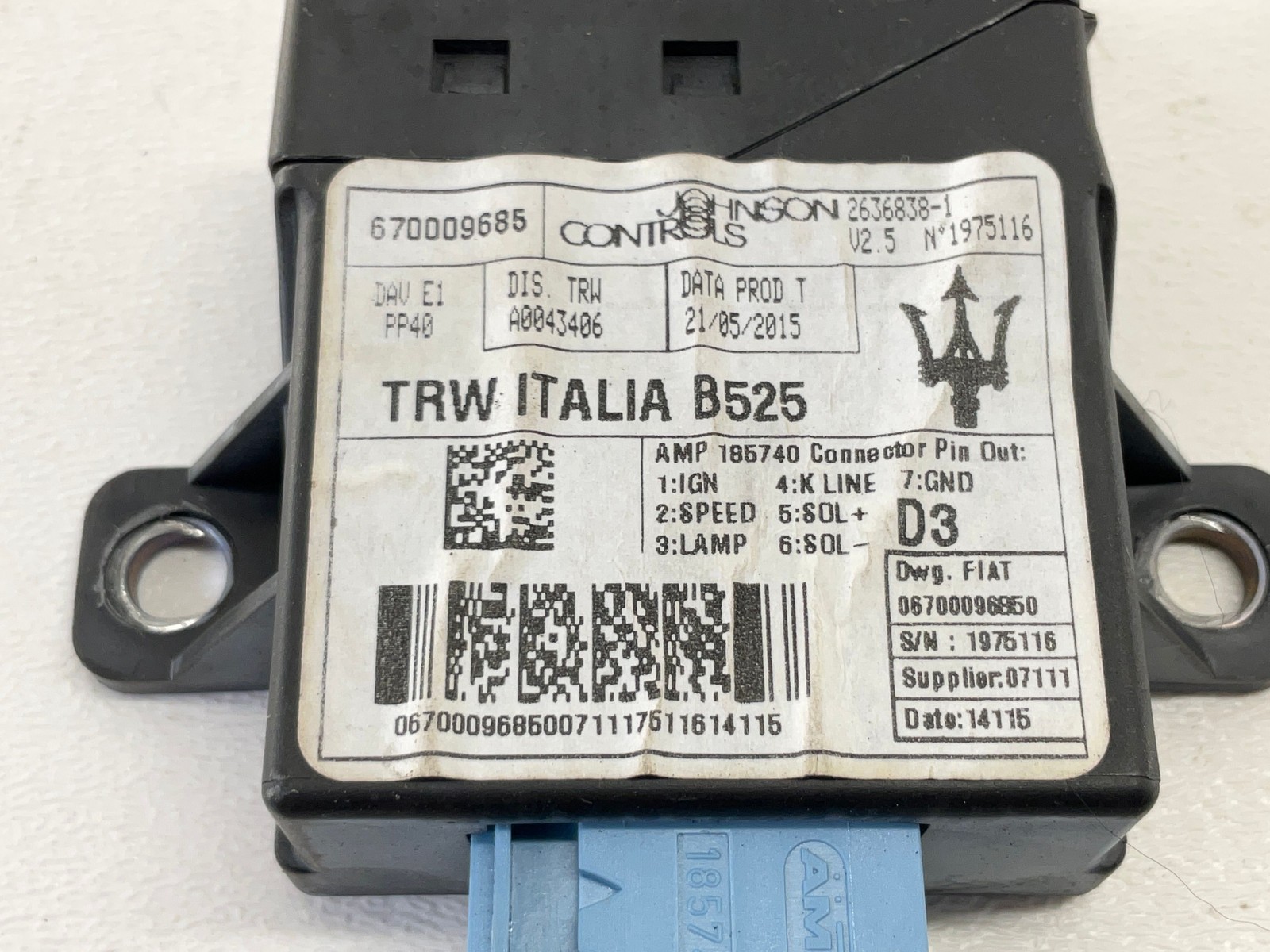 14-19 MASERATI Ghibli Theft Passive Entry Control Module Set Of 6