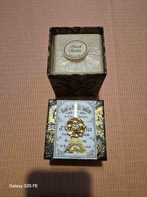 Punch Studio Triple Milled Luxury Soap and Music Box Brooch Eiffel Tower Paris