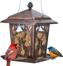 Kingsyard Metal Bird Feeder for Outdoor Hanging - Unique Design Wild Bird Hopper