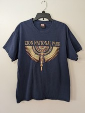 Vintage Zion National Park Blue T-Shirt Size Large Made in USA