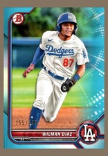 2022 Topps Bowman #BP-135 Wilman Diaz 255/499 Prospects Sky Blue
