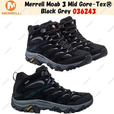 Merrell Moab 3 Mid Gore-Tex  Black Grey 036243 Men's Size