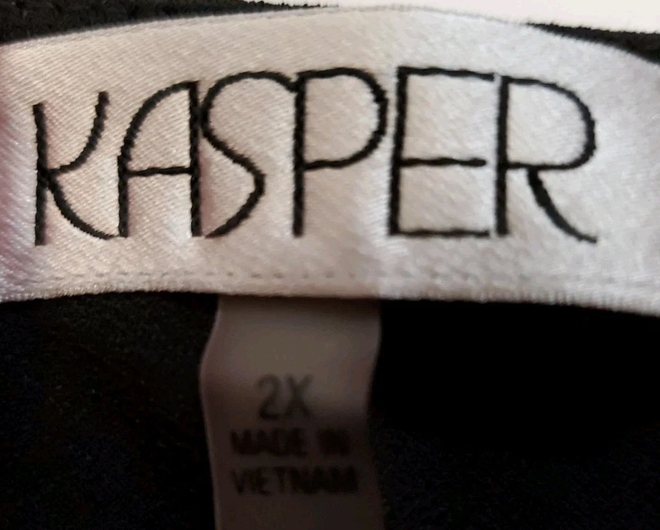 Blusa Kasper negra sin mangas talla 2x Foto 3 de 4