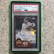Topps Chrome Sapphire Riley Greene Auto Rookie Black /10 PSA 10 Tigers