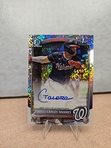 CARLOS TAVARES 2025 1ST BOWMAN CHROME ONCARD AUTO MINI DIAMOND #39/100