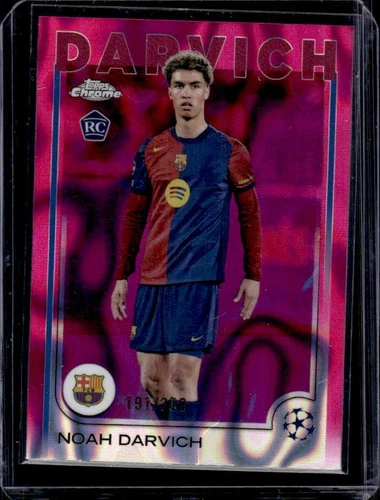 2024-25 Topps Chrome UEFA Noah Darvich RC Pink Lava Refractor #191/250