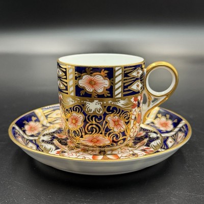 Royal Crown Derby Imari 2451 Demitasse Tasse & Untertasse in Top Zustand RAR