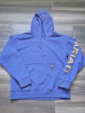 Ariat Rebar Blue Graphic Embroidered Logo Hoodie Mens S