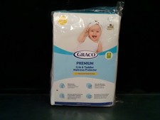 Graco Premium Crib Toddler Mattress Protector 2-Pack Waterproof Quilted White