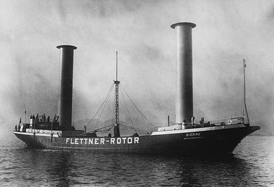 Flettner's Rotor Ship Buckau Historic Old Photo