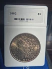 1882 MORGAN DOLLAR, CH BU+ PRISTINE TONED, CRACK-OUT EBAY UNAPROVED GRADING CO