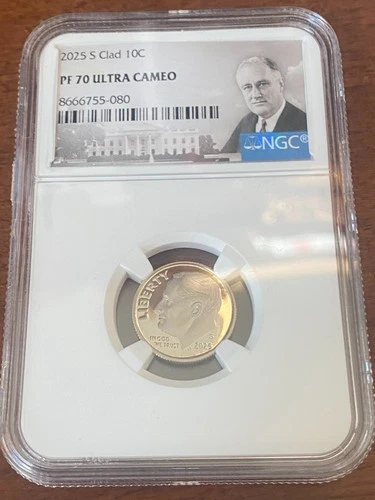 2025 S Roosevelt Dime Clad 10C NGC PF70 Ultra Cameo