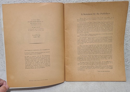 Henry Hoke Black Mail Paperback Book 1944 German WWII Propaganda Conspiracy - Picture 5 of 10