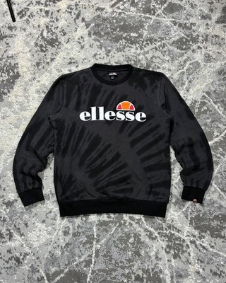 Ellesse Crewneck Sweatshirt Black Tie Dye Logo Men s Large Streetwear