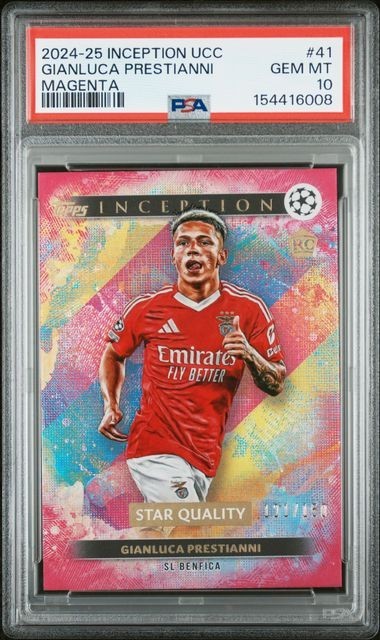 2024-2025 TOPPS INCEPTION GIANLUCA PRESTIANNI RC ROOKIE MAGENTA /150 PSA 10