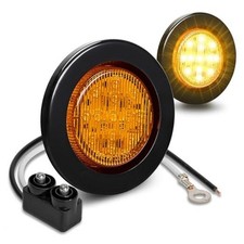 TRUE MODS 2pc 2.5" 12V Round LED Clearance Side Marker Lights DOT 2 Pack Amber