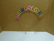 GOLD COLOR METAL COLORFUL "BIRTHDAY GIRL" HEADBAND UNBRANDED MF1303 