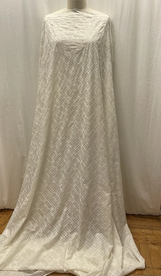 Exquisita tela bordada de algodón rayón blanco roto 3 yardas 11 "largo 60" de ancho Foto 4 de 4