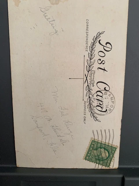 Rare George Washington 1 Cent Stamp on 1924 Valentine Postcard - Image 2 of 4
