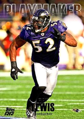 2011 Topps Rising Rookies PLAYMAKER #PRL Ray Lewis BAD CORNER Baltimore Ravens