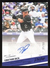 2021 PANINI CHRONICLES YONATHAN DAZA PR-YD PRESTIGE AUTOGRAPHS BLUE 5/50 ROCKIES