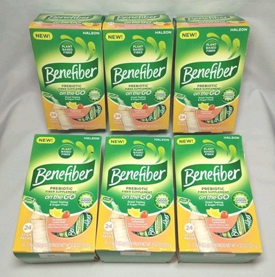 6 BOXES Benefiber Prebiotic Fiber 144 Sticks TOTAL Strawberry Lemonade On The Go