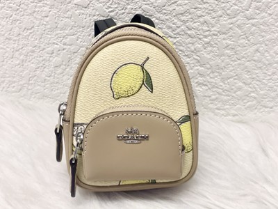Coach Mini Court Backpack Bag Charm with Lemon Print CAP03 NWT | eBay