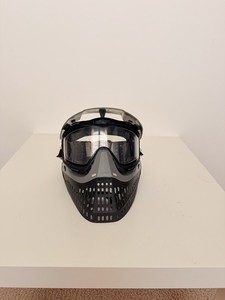 JT Proflex Paintball Mask. Grey Bottoms And Visor. Clear Lens And Double Strap