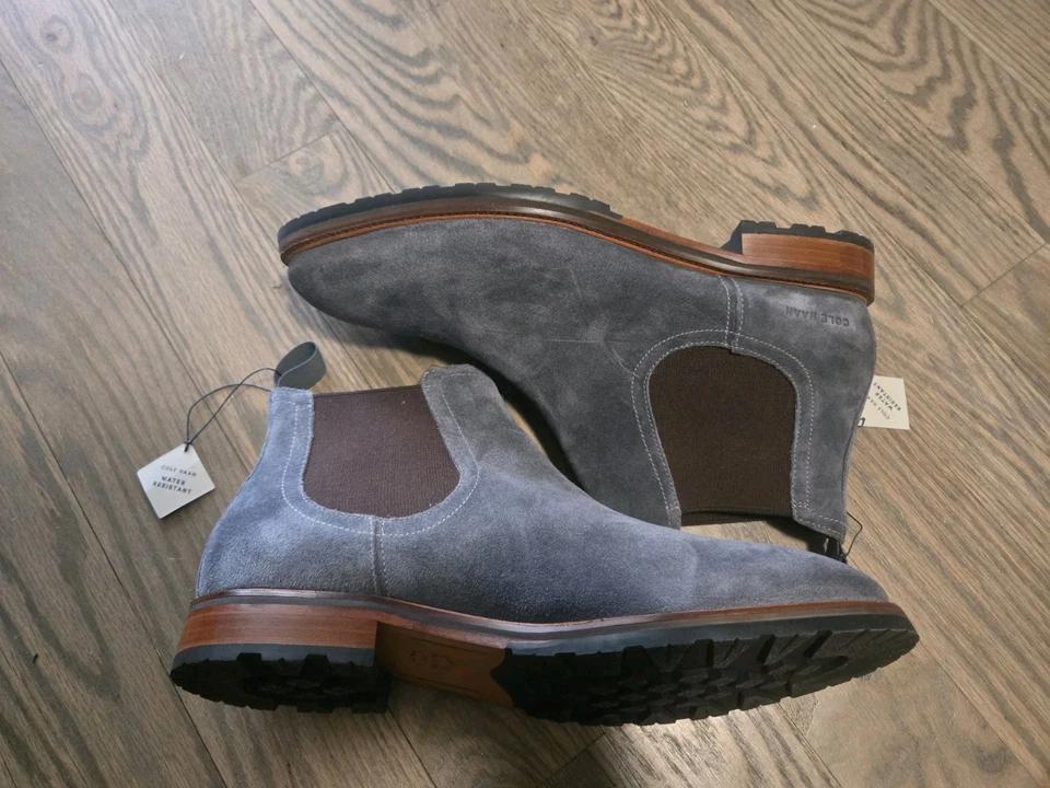 Bota Chelsea Berkshire Lug para hombre Cole Haan gris (turbulencia) gamuza EE. UU. 11,5 Foto 2 de 4
