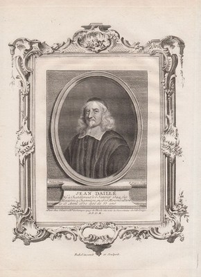 Jean Daille pasteur theologien writer author Portrait engraving gravure 1750